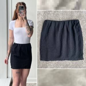 Free People Black Textured Mini Skirt Size XS NWOT Going Out Party Capsule